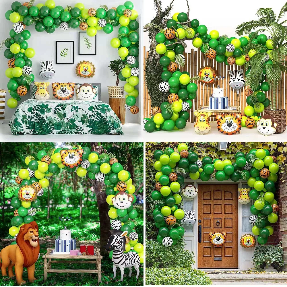 

100 Forest Wild Animals Aluminum Foil Balloon Birthday Party Decoration Children's Toy Balloon Baby Shower Decoration