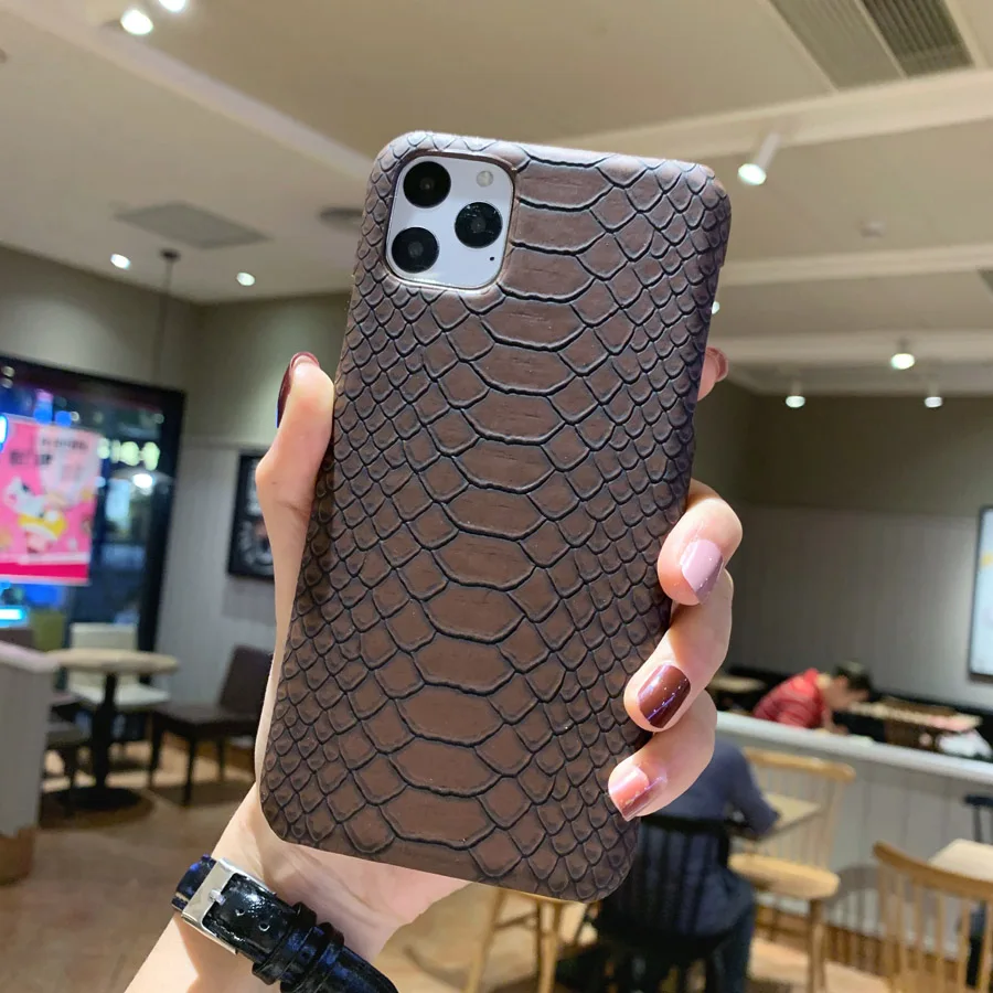 Для iPhone 11 Pro Max SE 2020 чехол Роскошный Змеиный кожаный жесткий с узором для 6 6s 7 8 Plus X XR