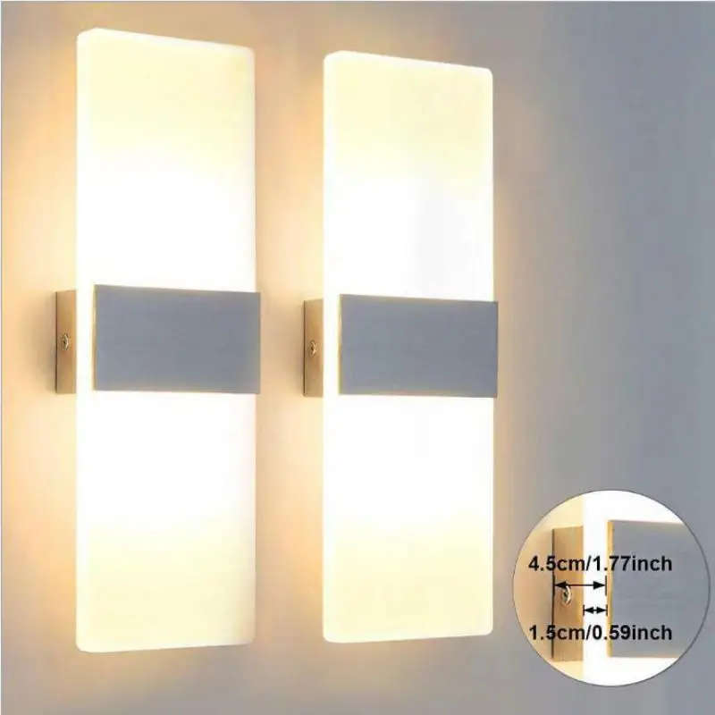 Современная акриловая светодиодная настенная лампа 110 В 220 6 Вт прикроватный