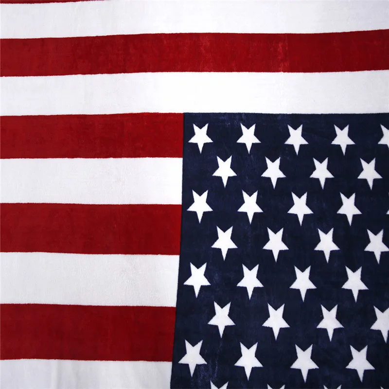 Flag Pattern Print Blanket USA UK Flannel Fleece Sofa Throw Soft Air Conditioning | Дом и сад