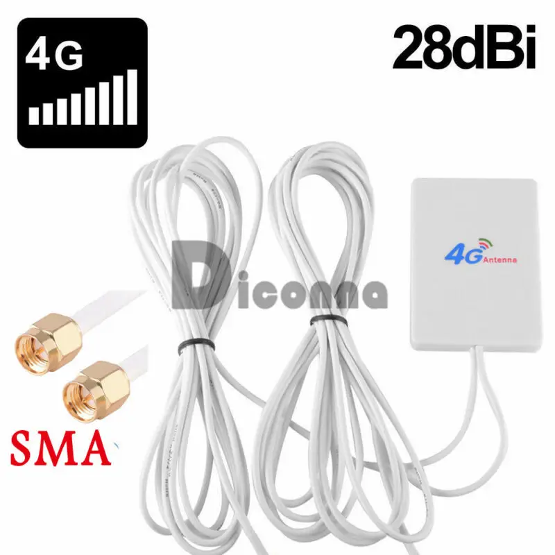 Новейшая мода LTE двойная антенна SMA усилитель сигнала 28dBi для 4G 3g Мобильный маршрутизатор