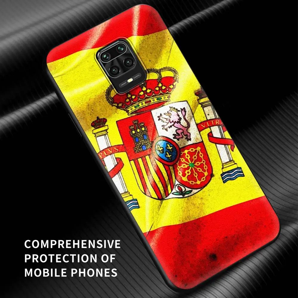 

Spain Coat Of Arms Flag Soft Case for Xiaomi Redmi 9 Power 9A 8A 7A 6A K30 9i Note 9S 9T 8 8T 7 Pro Black Silicon Phone Cover