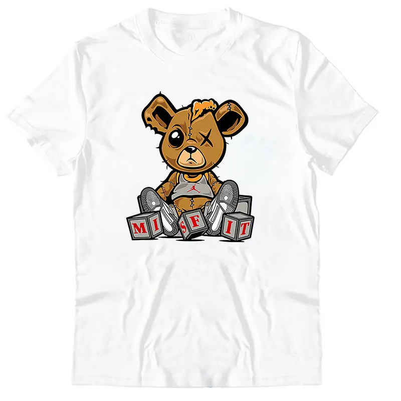 

2021 Men's O Neck T-shirts Men Summer T Shirts Teddy Bear Shirt Men's Shirts Oversize Cotton Short Sleeve T-shirt