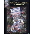 Набор для вышивки крестиком Amishop, зимний чулок сумерки, рождественские лыжи, тусклый 08666 ОК