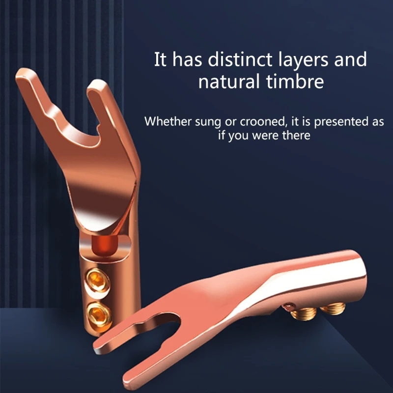 

4Pcs 45 Degree Y Speaker Spade Connectors Fork Terminal Screw Locking Plug for DIY Speaker Wire,Insulated Connector Electrical