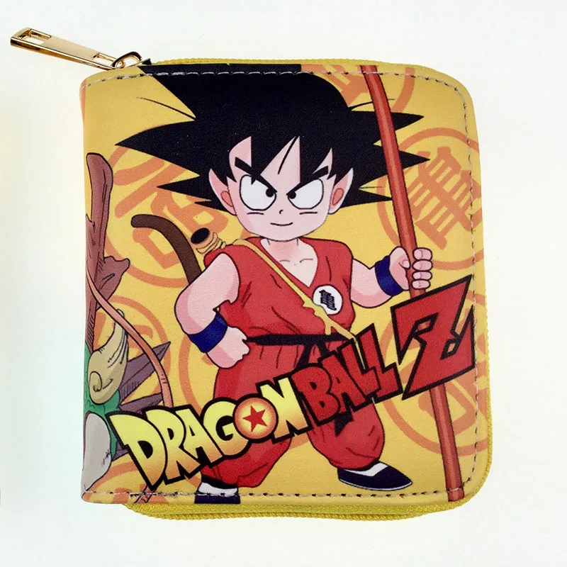 Мини кошельки с рисунком из японских мультфильмов кожаный кошелек Goku на молнии