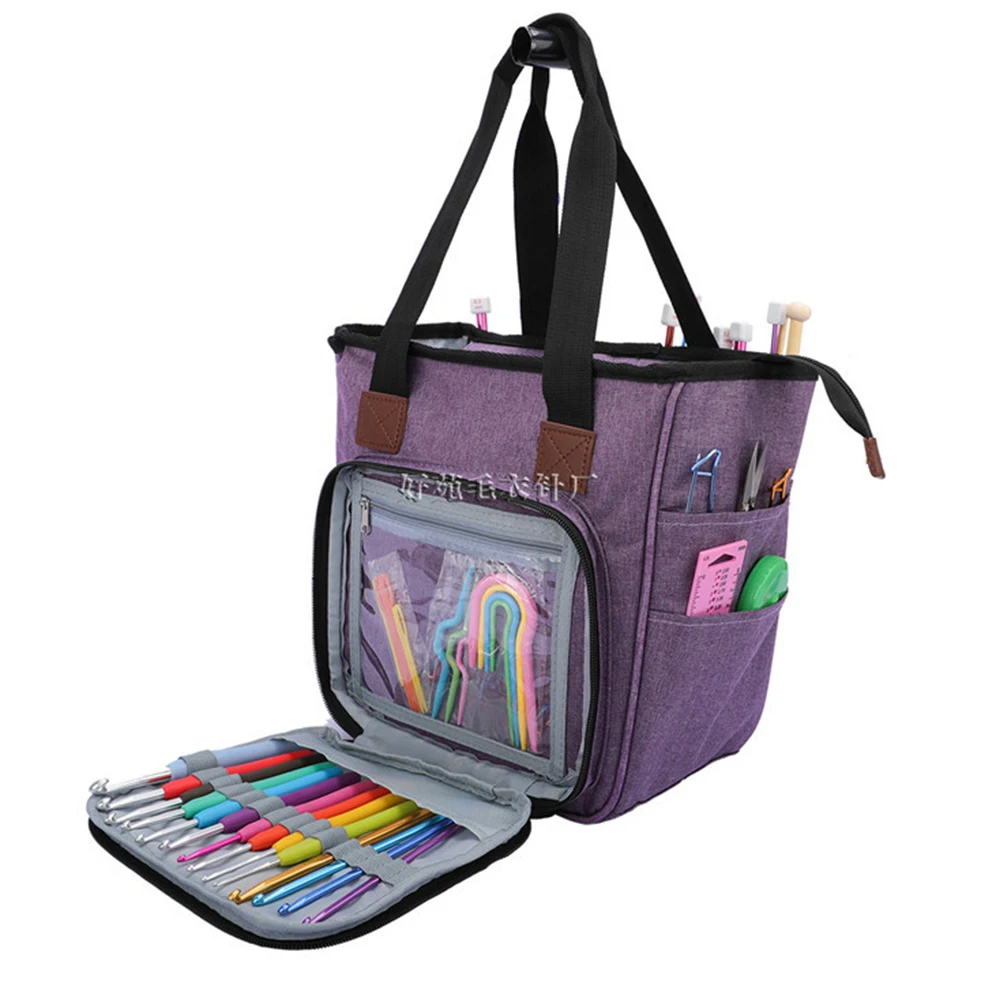 Набор спиц для вязания сумка хранения рукоделия крючки нитки держатель