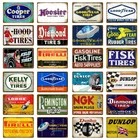 Медные алмазные шины металлический знак табличка винтажный Ретро Автомобиль Мотор шины Настенный декор для гаража живопись декоративный плакат YM068