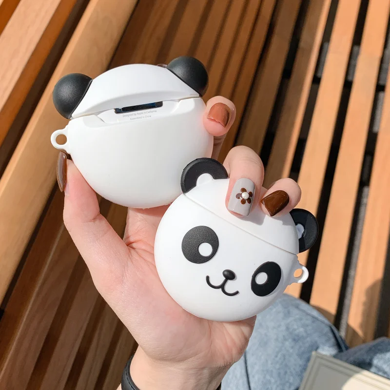 Чехол для наушников AirPods силиконовый чехол с милым 3D рисунком панды кота защитный