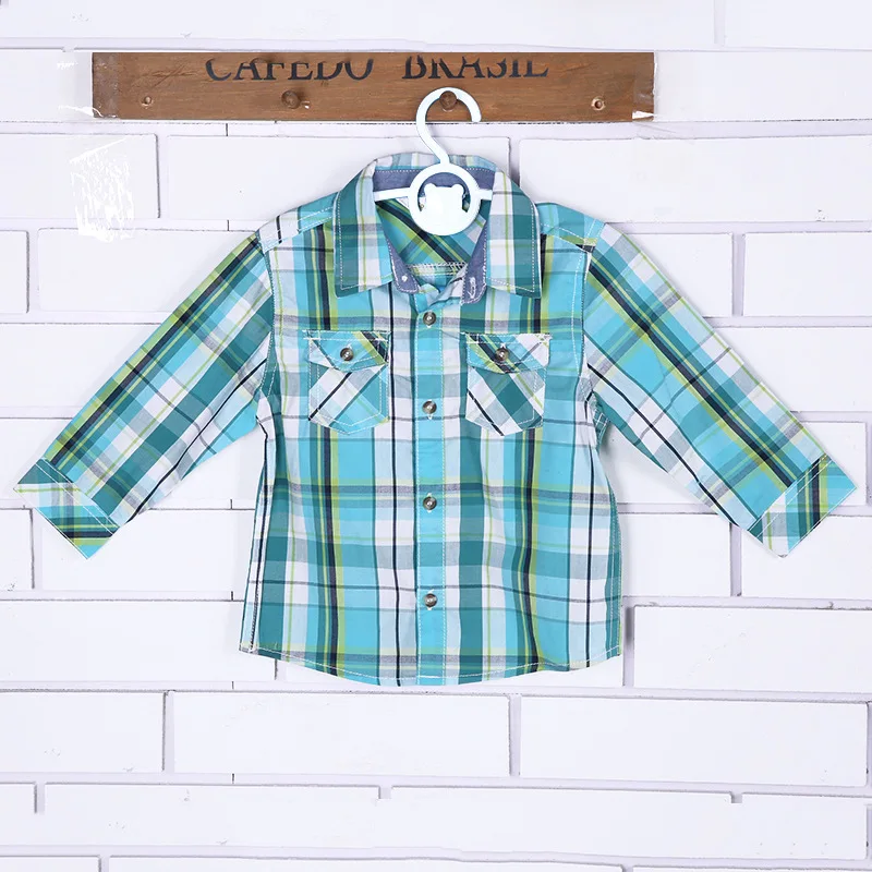 2020 Одежда для мальчиков Детские рубашки в клетку с длинными рукавами