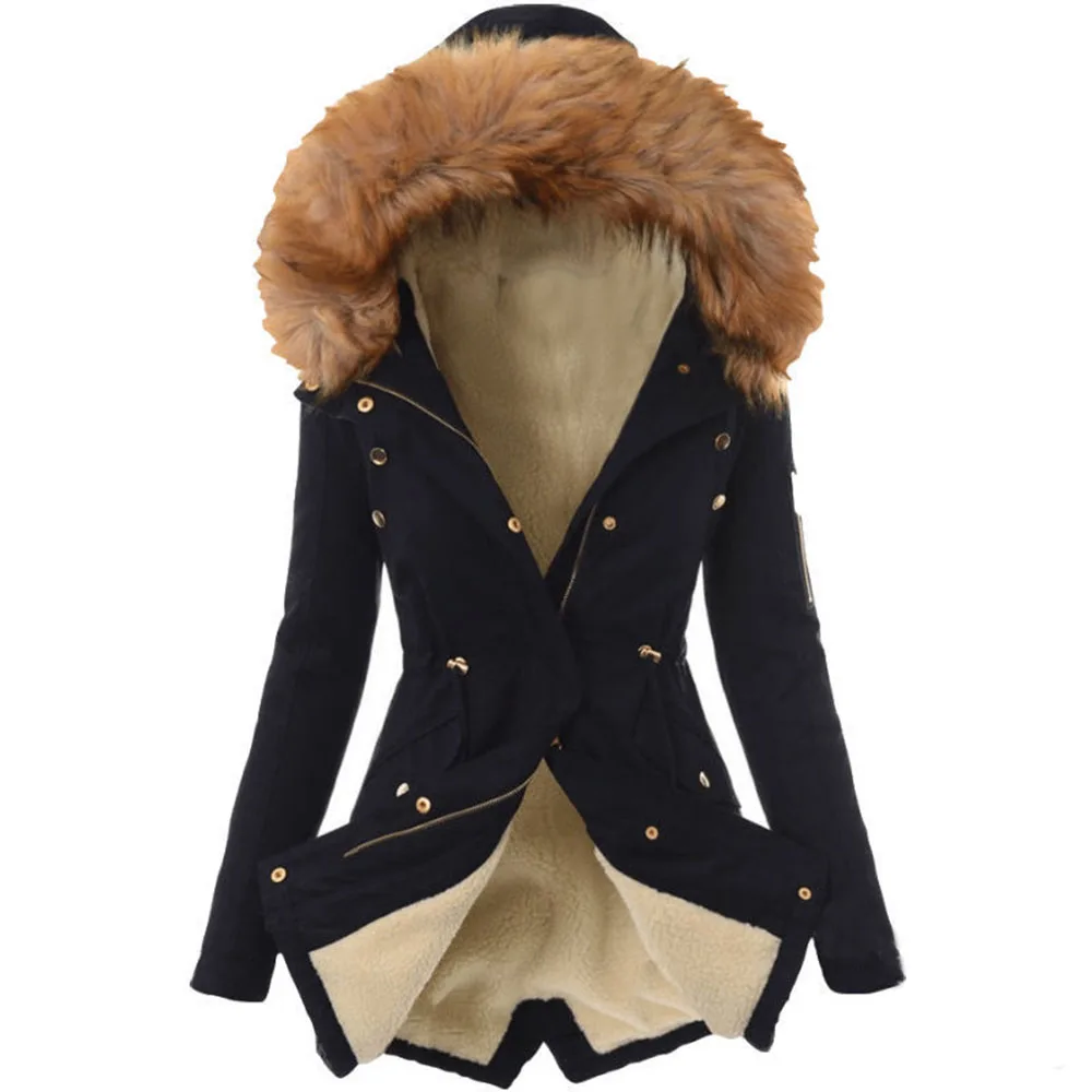 Парка женский пуховик искусственный мех флис 2019 зимние куртки женская одежда