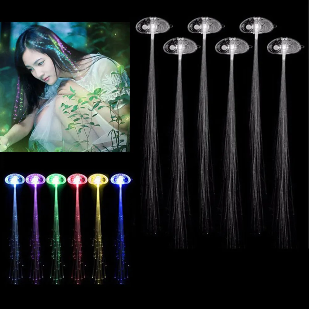 6 шт. светодиодный парик светящаяся вспышка заколка для волос косы