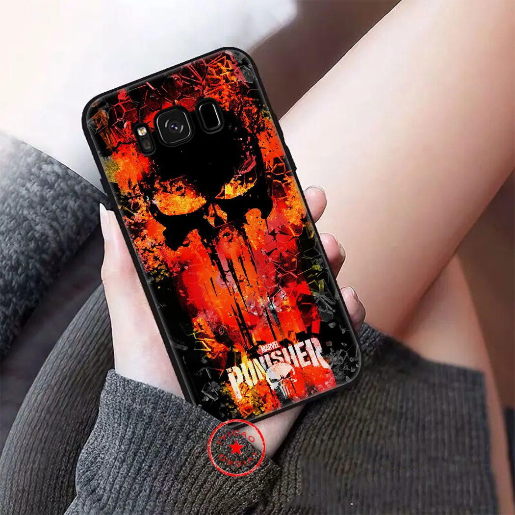 Мягкий силиконовый чехол Marvel The Punisher для Samsung Galaxy S20 S10 S9 S8 Plus Lite Ultra S6 S7 Edge S10e |