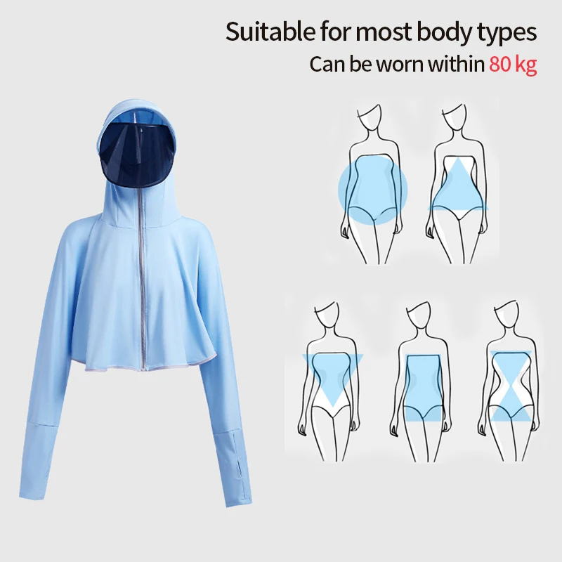 

Sun Protection Clothes Women Ice Silk Lens Sun Protection Shirt Summer Thin Electric Car Sun-proof Clothes Covering Face Anti-UV