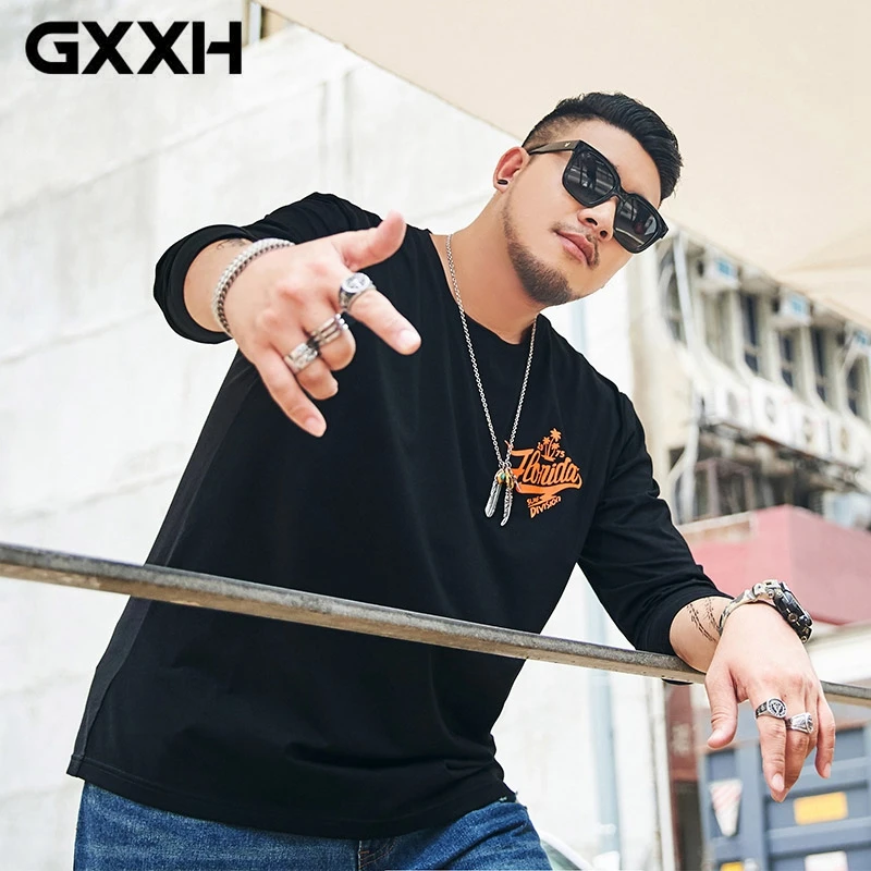 GXXH камуфляжная футболка Весна Осень Новая Мужская хлопковая футболка больших размеров XXL-7XL Мужская футболка больших размеров для 85-140 кг