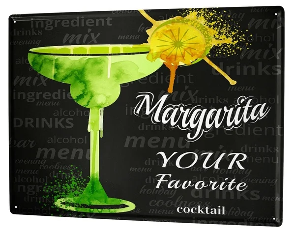 

Tin Sign Nostalgic Alcohol Retro Margarita Coffee Bar Decor