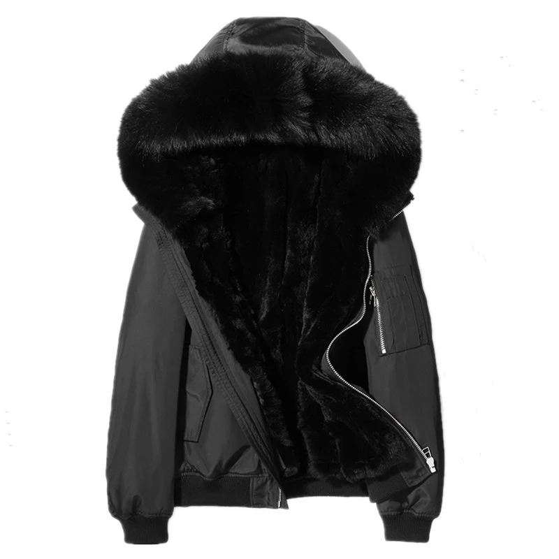 

Мужская зимняя мужская куртка с натуральным мехом пальто подкладка из натурального кроличьего меха Парка мужская одежда 2020 для мужчин лиси...