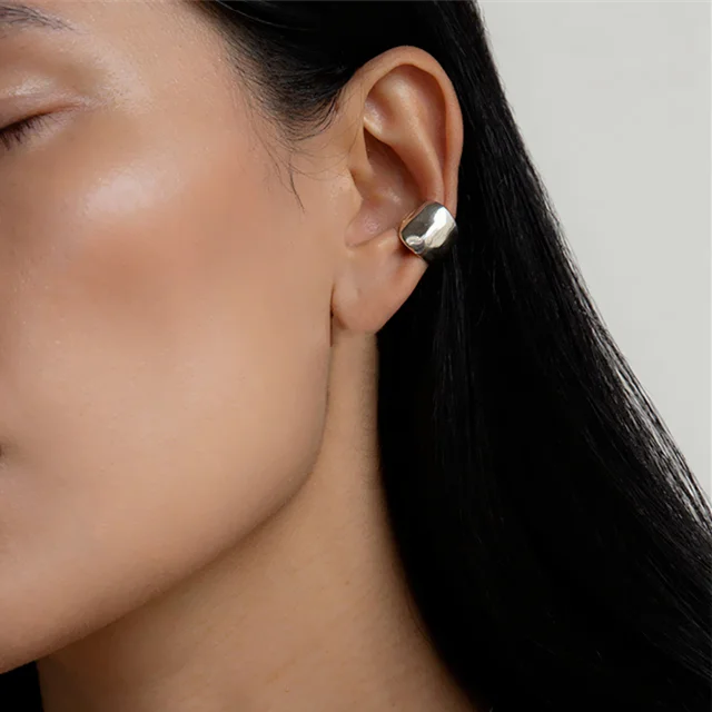 Мини серьги-клипсы для женщин Простые маленькие металлические бусины золото ухо