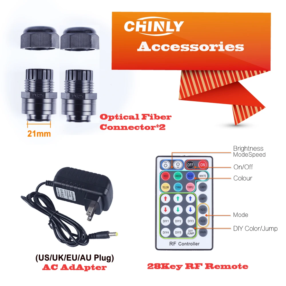 DMX512 волоконно-оптический двигатель 32 Вт RGBW светодиодный двойной источник света головки с RF контроллер для декоративных освещения