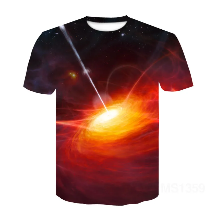 

New Summer Men's and Women's 3D Starry Sky Vortex Printed T-shirt Casual Short-Sleeve T-shirt Large Size 100-6XL( Customizable )