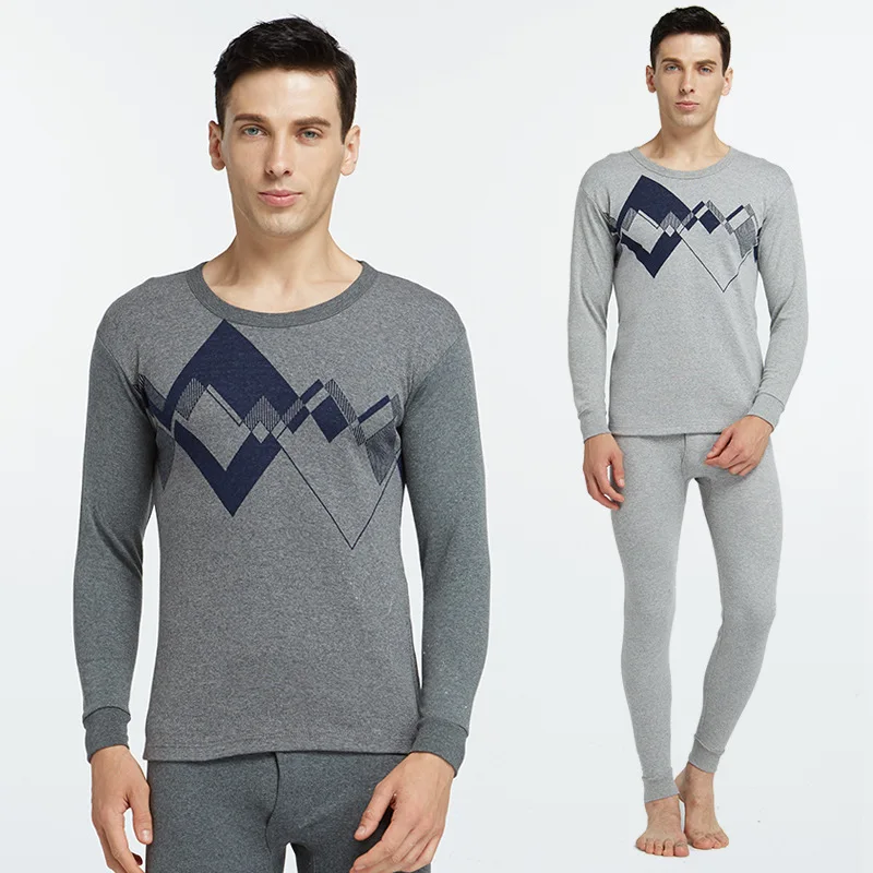 Горячая Распродажа размера плюс мужское хлопковое термобелье в твердом