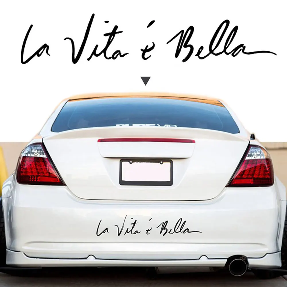 DSYCAR Life Is Beautiful LA VITA E BELLA слова светоотражающие наклейки на окна багажника