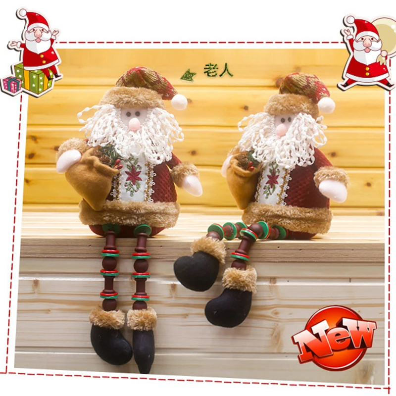 6 pcs/lot Christmas Snowman Deer Santa Claus,Christmas Decorations for Home Window,Elf On the Shelf Christmas Gift Plush Toys images - 6