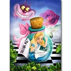 Полноразмернаякруглая Алмазная 5D картина сделай сам, вышивка крестиком, Алиса в стране чудес, алмазная вышивка, мозаика, подарок