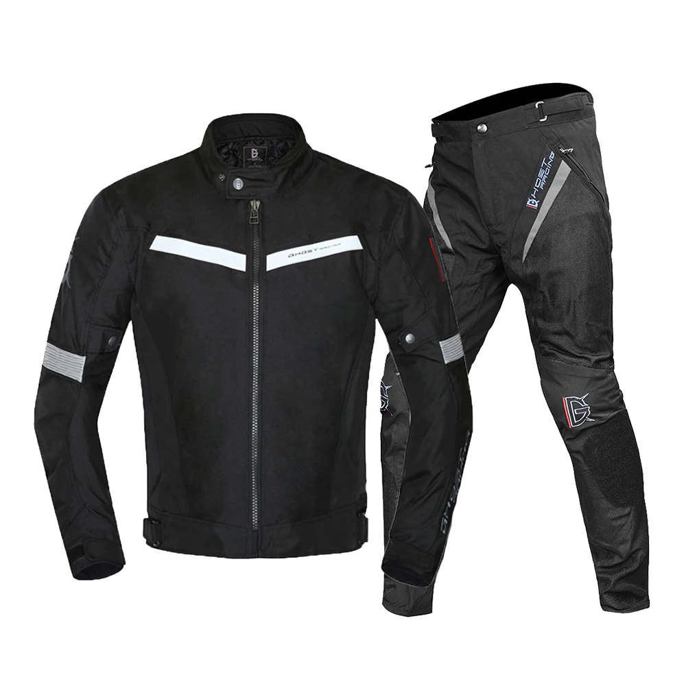 GHOST RACING moto rcycle куртка защитная Экипировка moto rbike мотоциклетная куртка водонепроницаемая ветрозащитная одежда moto rcycle костюмы - Цвет: GR-Y02 BK Suit