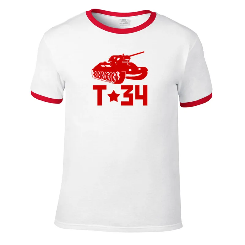 

Мужские футболки, летняя Классическая футболка t34 с принтом, круглым вырезом и рукавом реглан