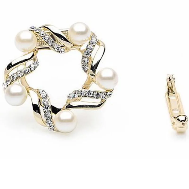 Корея высокое качество Стразы шелковый шарф Пряжка Имитация Жемчуга Сплав