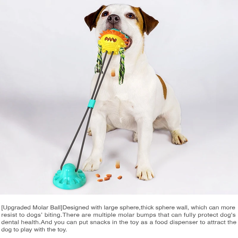 

Suction Cup Tug Dog Toy with Suction Cup Push Elastic Ropes Pet Tooth Cleaning Chewing Playing Treat Puppy Cats Toys