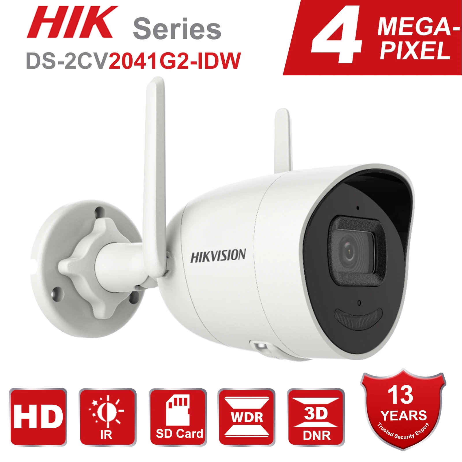Беспроводная уличная цилиндрическая камера HIkvision DS-2CV2041G2-IDW 4 МП поддержка Wi-Fi