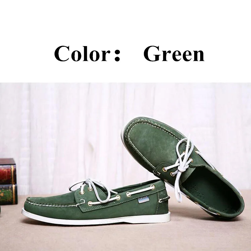 Men Genuine Suede Leather Driving Shoes Docksides Classic Boat Shoe Brand Design Flats Loafers For Homme Femme Women A017 | Обувь