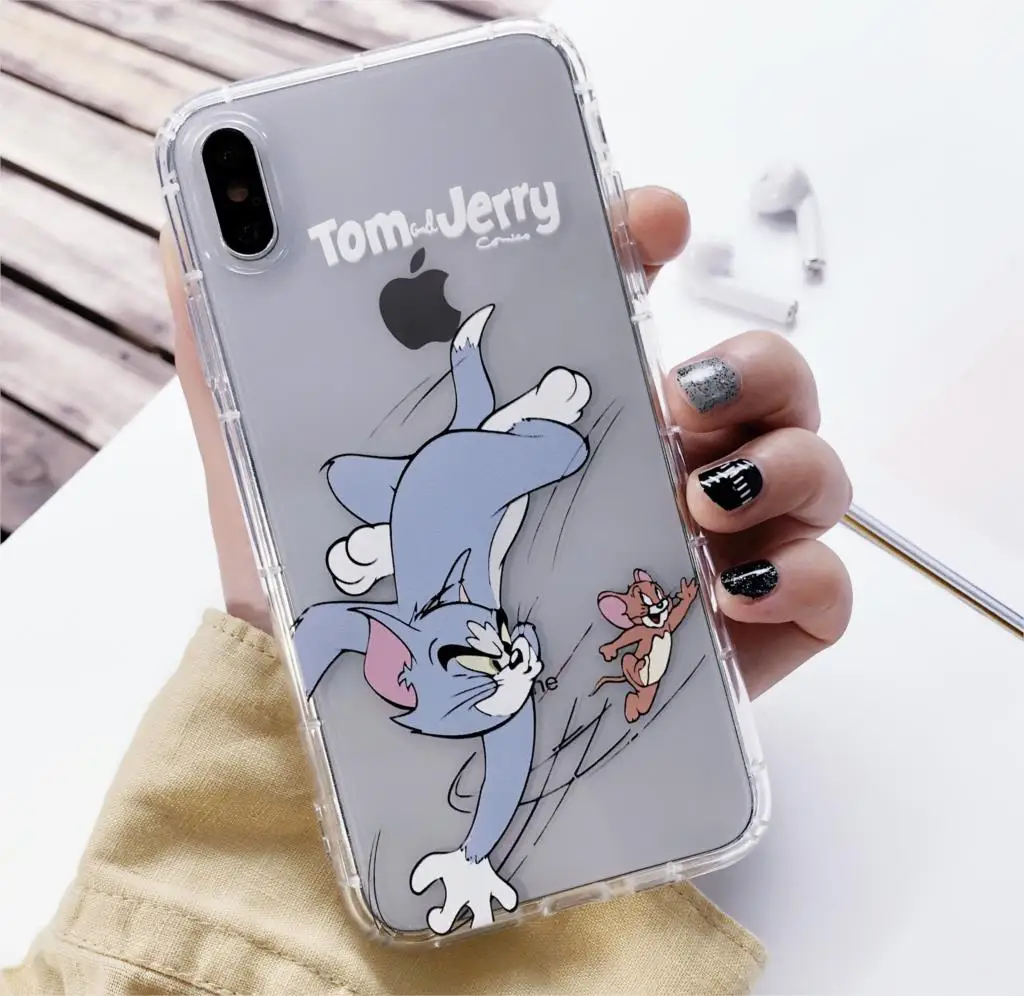Милый Классический чехол для телефона Tom Jerry с забавным рисунком iPhone Xs MAX Xr X 6 6s 7 8