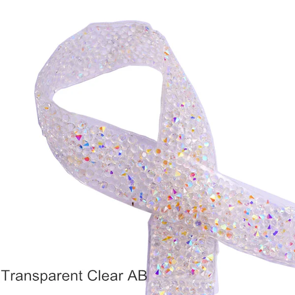 Transparent Clear AB 1 ярд/лот ширина 3 см много цветов стразы окантовка серебряные стразы окантовка пояса стразы Обрезка DIY B3681 - Цвет: Transparent Clear AB