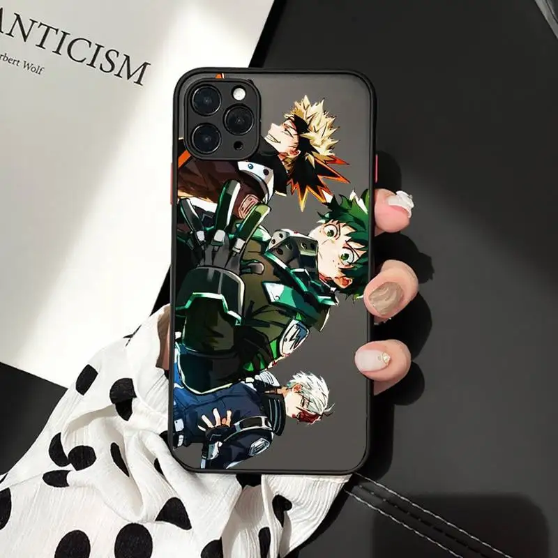 

Anime My Hero Academia deku bakugou Phone Case For iphone 12 11 7 8 plus mini x xs xr pro max matte transparent cover