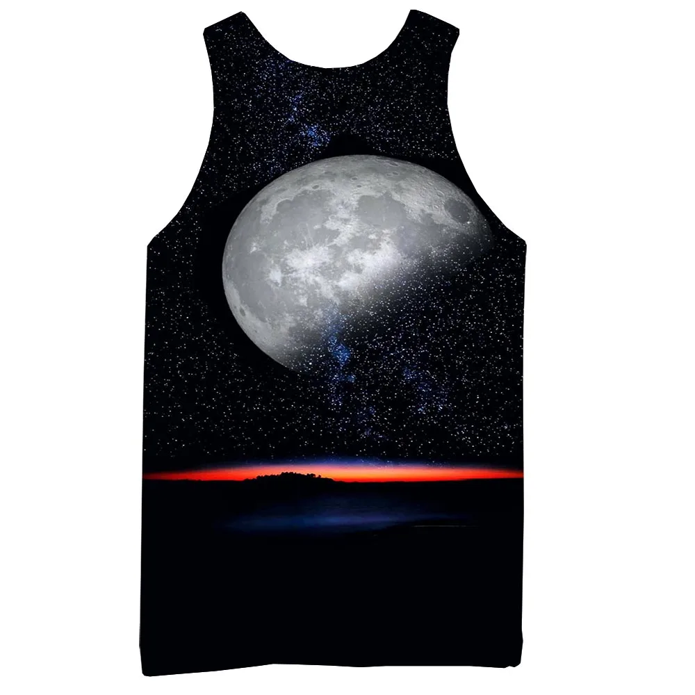 

Galaxy Tank Top For Men 3D Print Sleeveless Space Pattern Top Graphic Tees