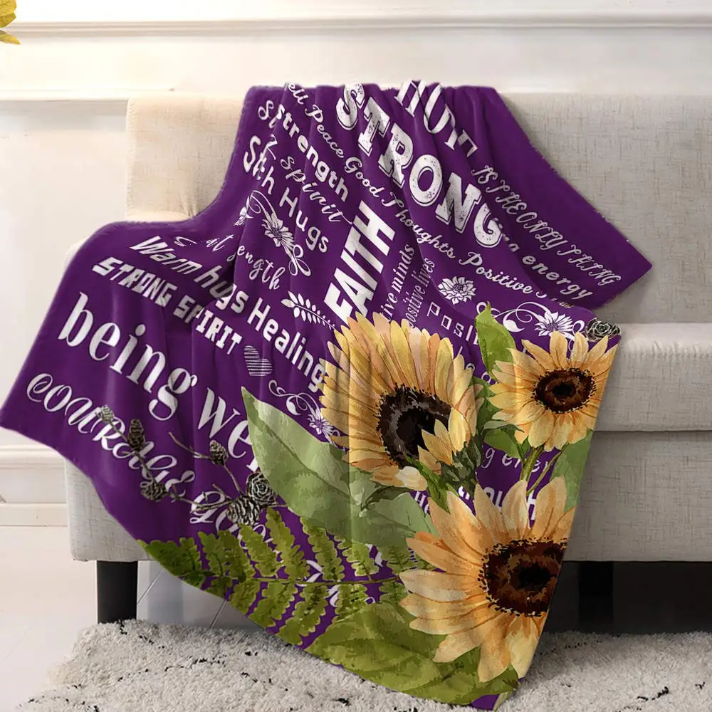 

Супермягкое уютное Фланелевое Флисовое одеяло с позитивными словами Подсолнух легкое удобное одеяло для кровати/дивана/кемпинга-теплое од...