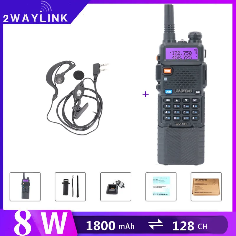 Портативная рация Baofeng 10 км Uv5r двусторонняя радиосвязь 8 Вт 3800 мА · ч аккумулятор |