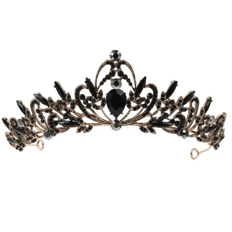 

1PC Creative Retro Baroque Crown Decorative Rhinestone Crown for Madam Lady Bride Girl