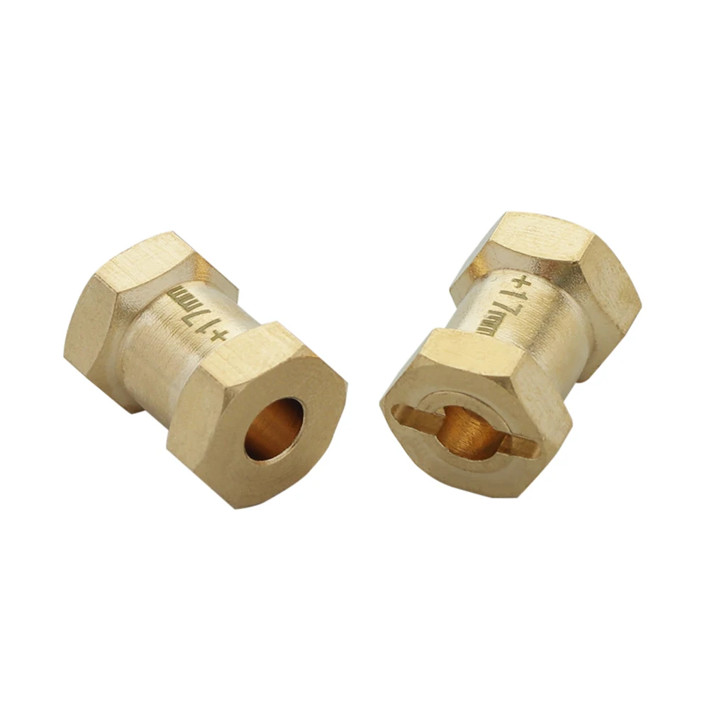 4 шт + 12 мм 15 17 латунный шестигранный колесный адаптер для 1/10 RC Crawler Axial SCX10 Wraith RR10