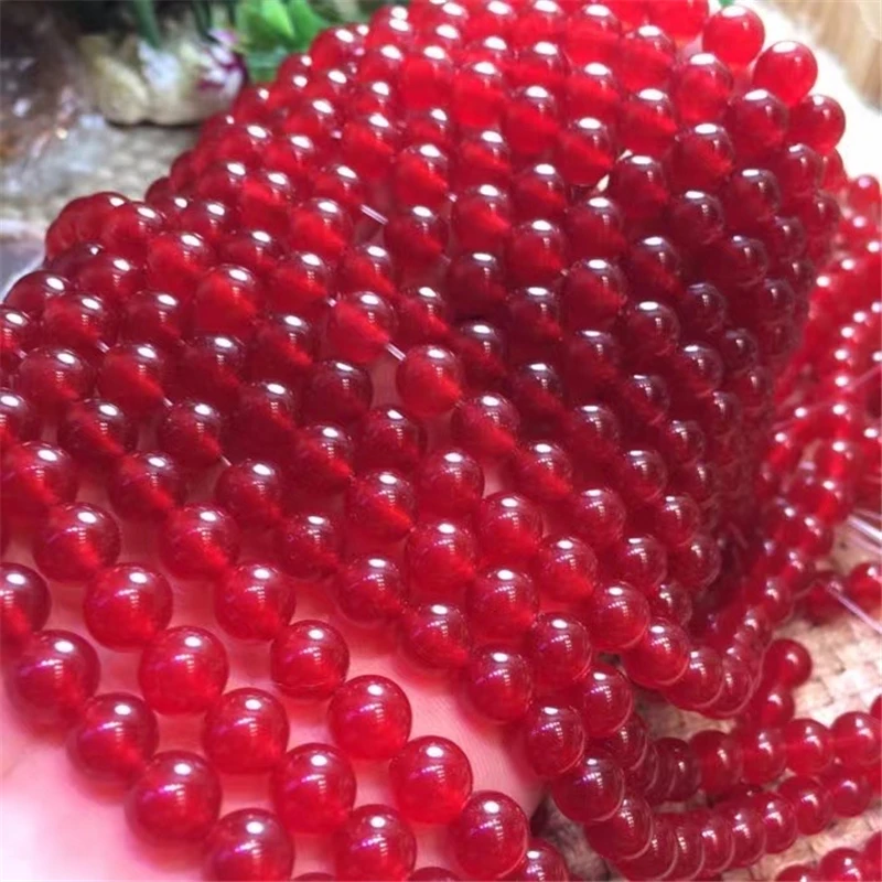 Бусины Из Красного халцедона круглые бусины-разделители аксессуары для