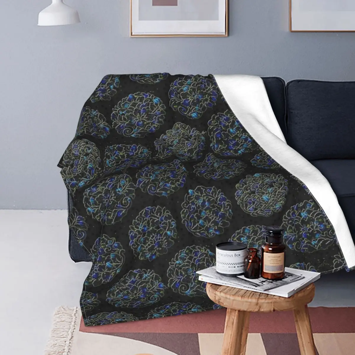 

Manta Floral de algodón y lino para la cama, ropa de cama a cuadros, con capucha, 1 unidad