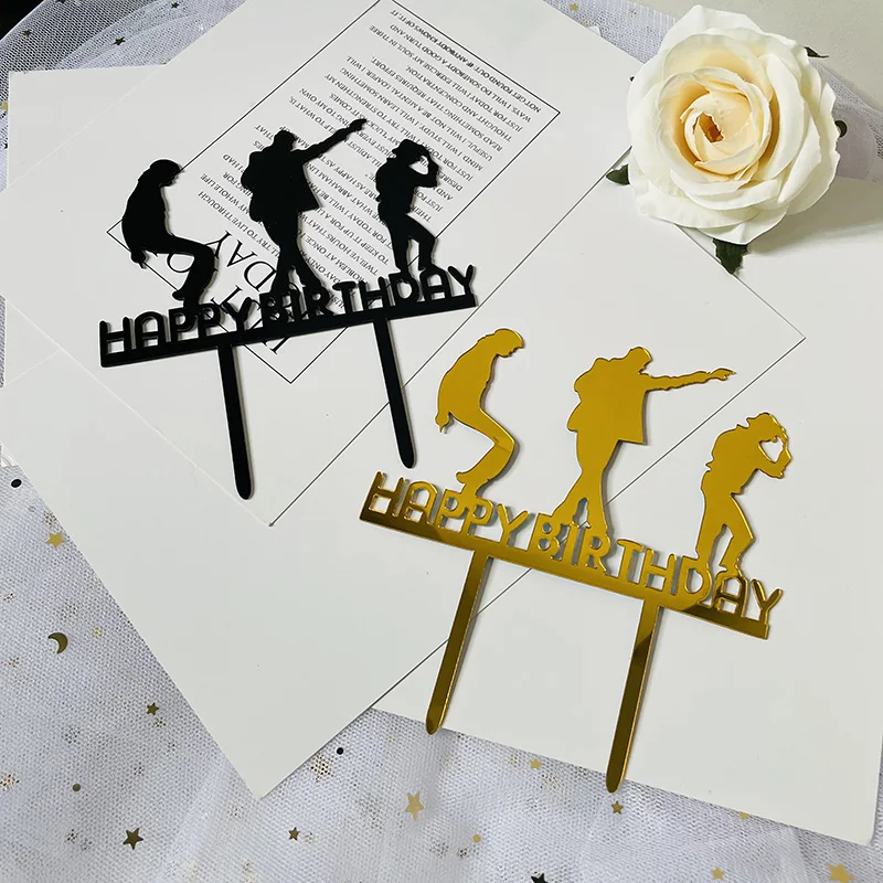 

Акриловый Топпер для торта на день рождения, топпер для торта для танцев в космосе, для выпечки, для детского дня рождения, украшение для тор...