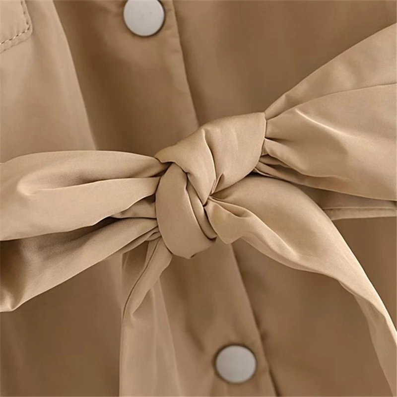 KEYANKETIAN ZA women's autumn jacket with belt, parka coat, winter shirt, parka coat, army green oversized winter jacket