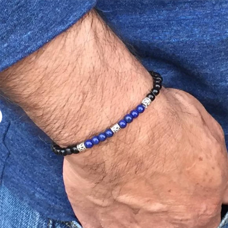 Мужской браслет Diffone 4 мм маленькие бисерные браслеты в готическом стиле с