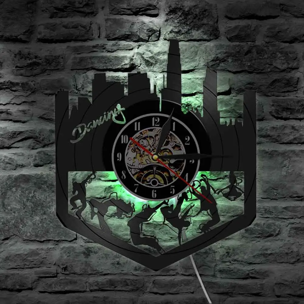 Винтажные виниловые часы для танго и танцев настенные силуэт декор стен диско