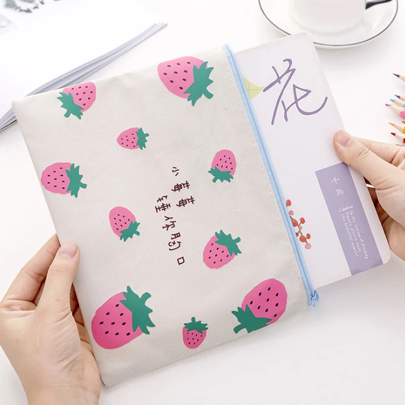 1 шт./лот новая Клубничная оксфордская Холщовая Сумка для документов милая папка