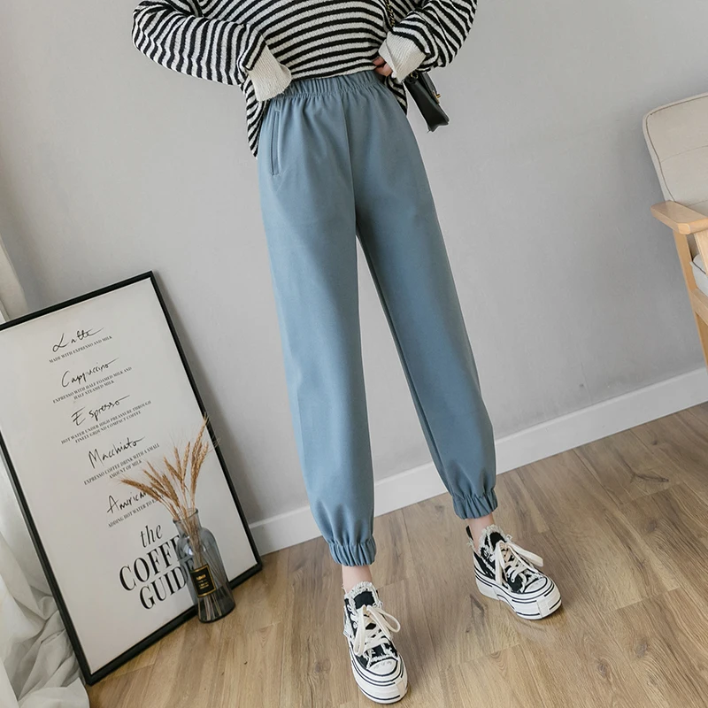 Утолщенные женские повседневные брюки гаремы весенние модные свободные длиной
